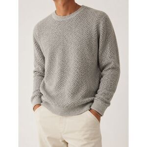 Grayers Clothiers Wool Blend Crewneck Sweater Mens XL‎ Gray Textured Knit Cozy